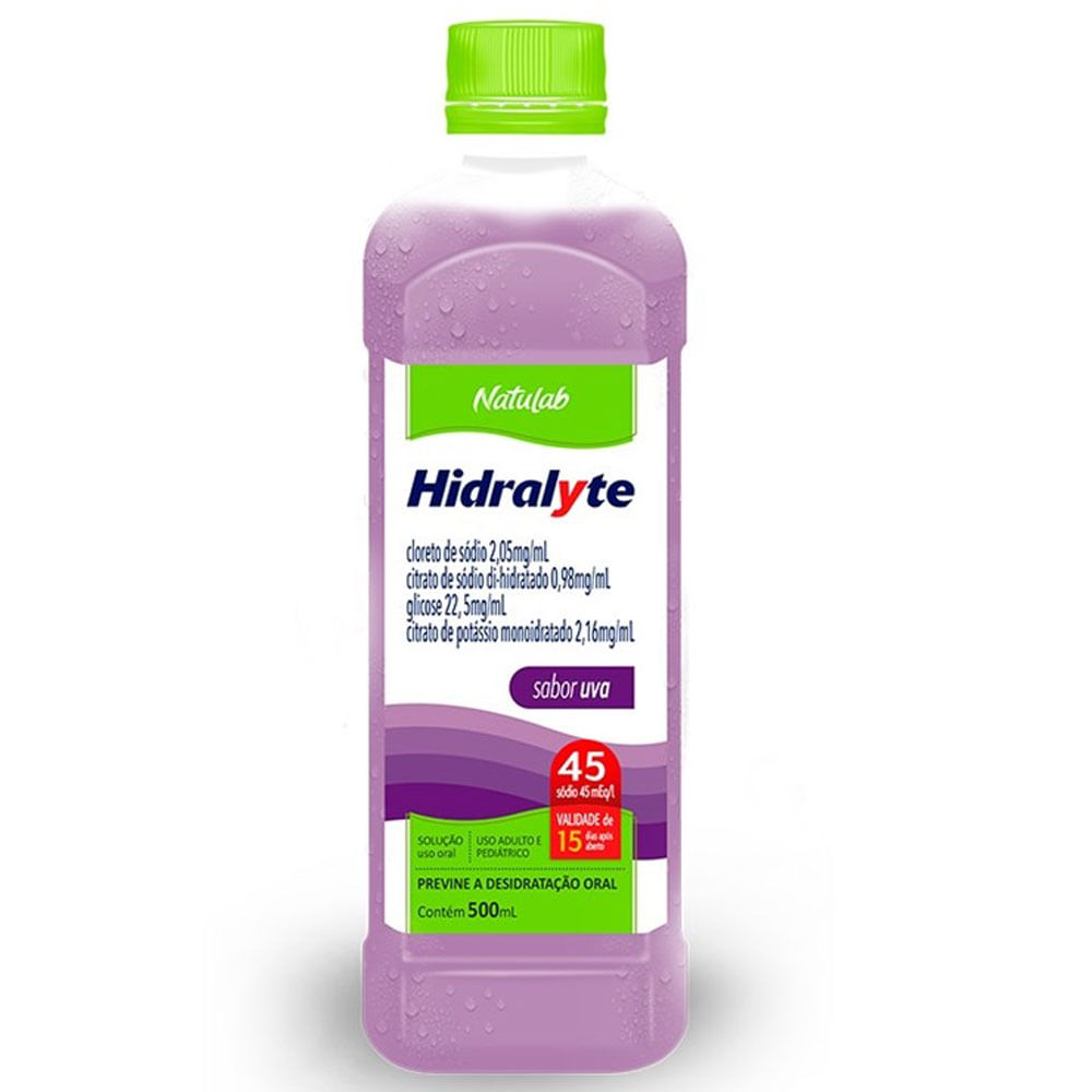 Hidralyte sabor uva 500ml poupafarma