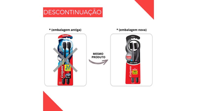 Escova Dental Colgate 360 Carvão com 2 unidades