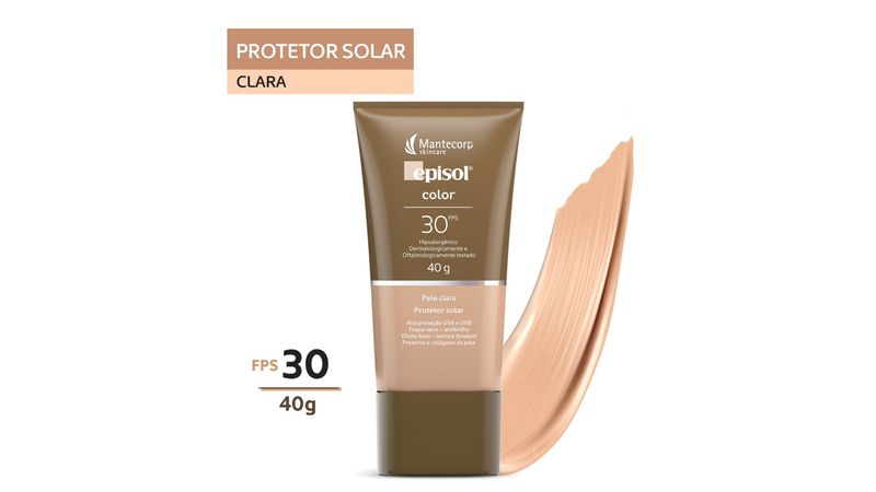 Protetor Solar Facial Episol Color Pele Clara FPS70 40g