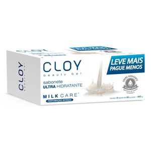 Kit Sabonete Cloy Beauty Bar Milk Care 6 Unidades de 80g