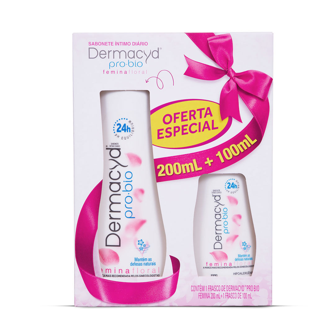 Kit Sabonete Líquido Íntimo Dermacyd Femina 200ml + 100ml Com Preço ...